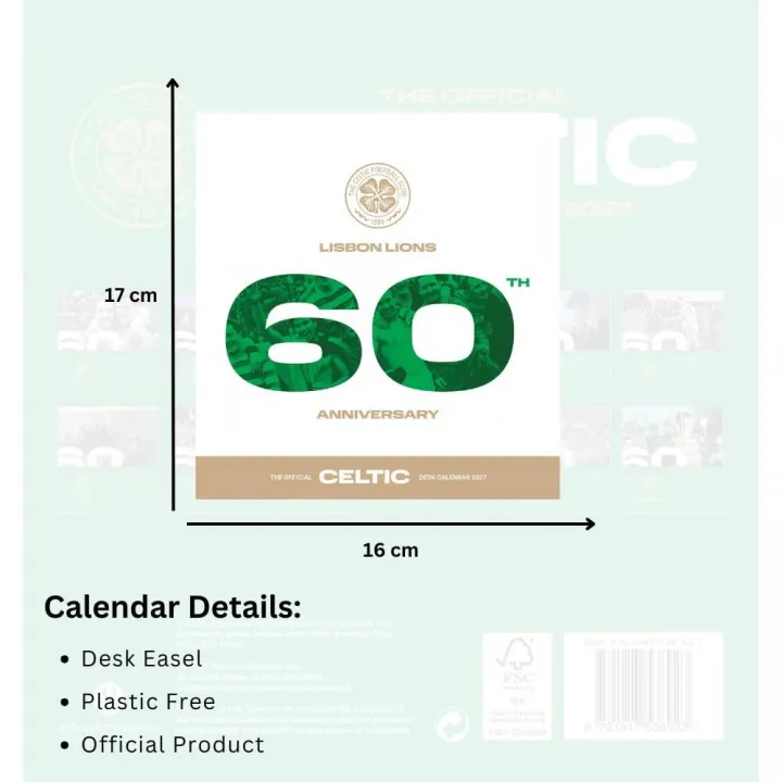 Celtic FC Desktop Calendar 2027 – снимка 6