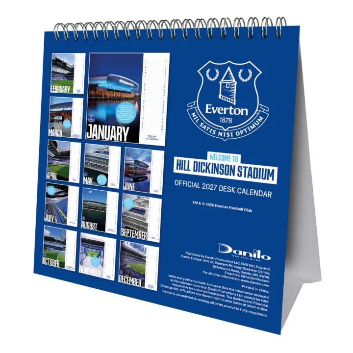 Everton FC Desktop Calendar 2027 – снимка 4