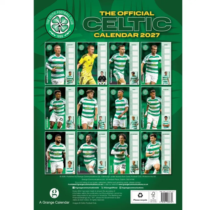 Celtic FC A3 Calendar 2027 – снимка 5