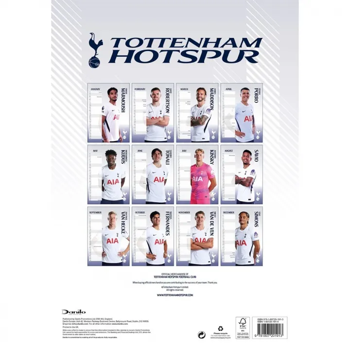 Tottenham Hotspur FC A3 Calendar 2027 – снимка 3