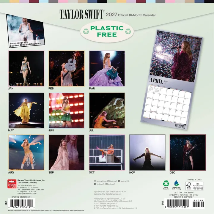 Taylor Swift Square Calendar 2027 – снимка 3